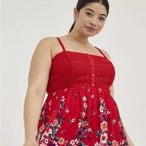 Torrid Lace Floral Babydolll with Buttons 
~Brand New With Tags Shear Knit